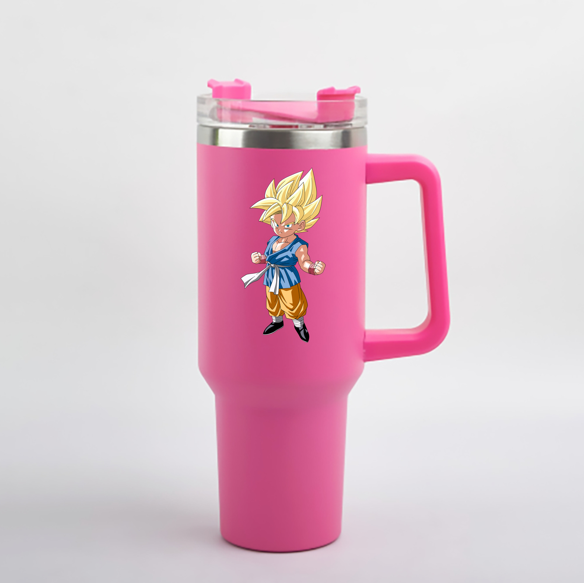 （画像用） ドラゴンボール 孫 悟飯（そんごはん）DRAGON BALL Son Gohan 1200mL車用タンブラー - クリスタルステッカー（プラスチックストロー付き）